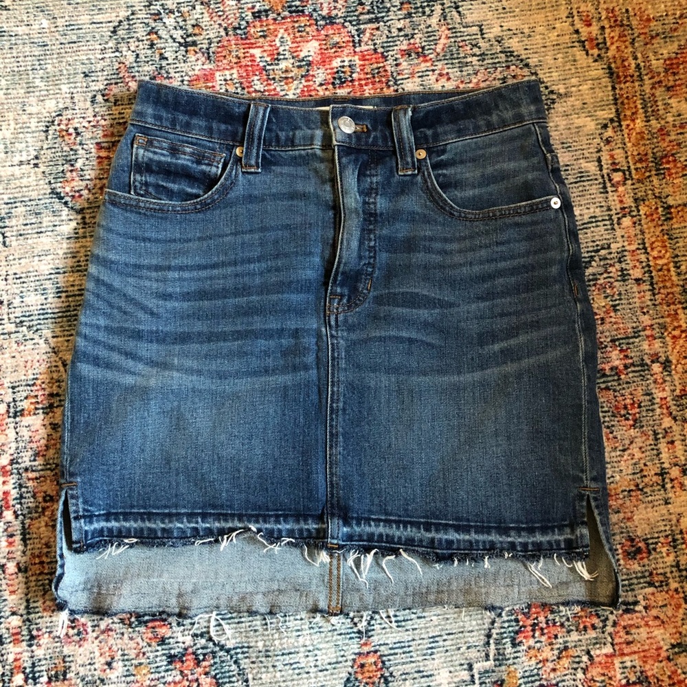 Madewell step hem denim jean skirt size 25